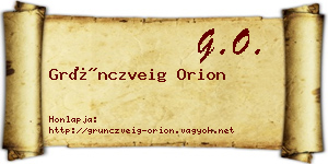 Grünczveig Orion névjegykártya